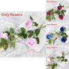 Rose Artificial Flower Bouquet With Silk Material For Wedding Decor And Photography Props
