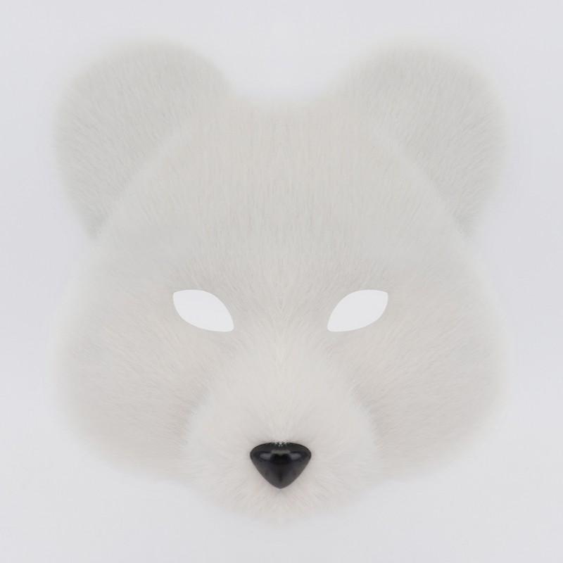 Plush Brown Bear Mask Halloween Costume Party Cosplay Full Face Animal Prop