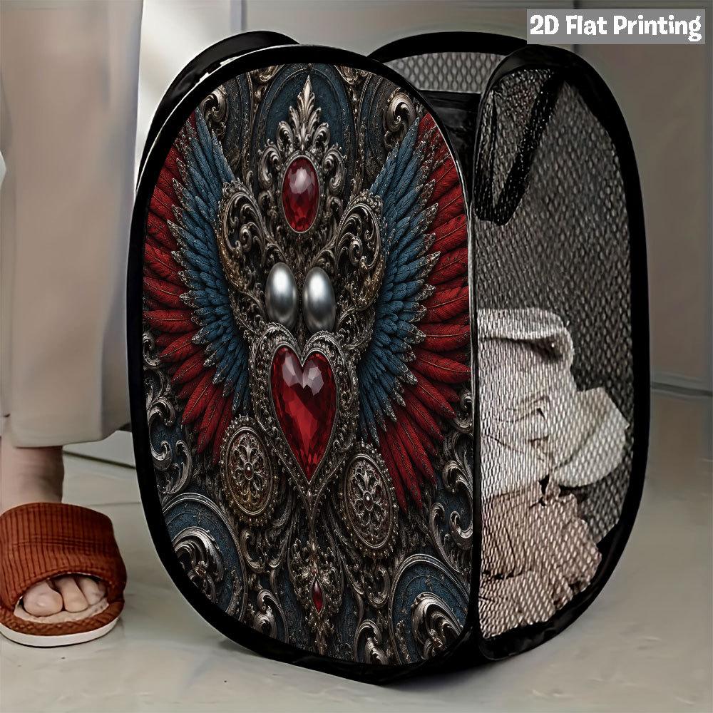 1Pcs Halloween Series 4 Pop-Up Laundry Hamper Expandable Mesh Hamper Basket for Room Bedroom Bathroom Organization Contemporary Storage