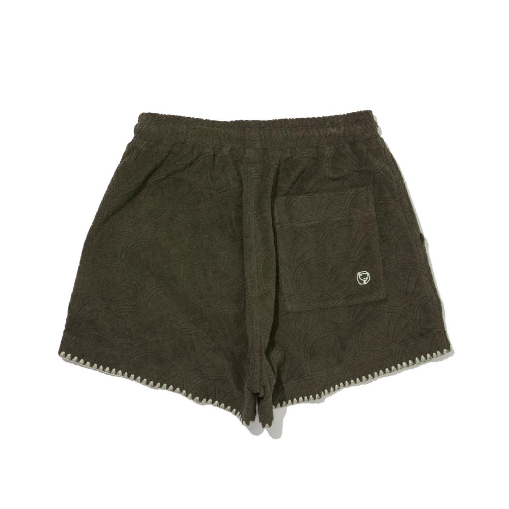 PENFIELD Resort Shell Pattern Terry Half Shorts Olive_Fr2Kp201