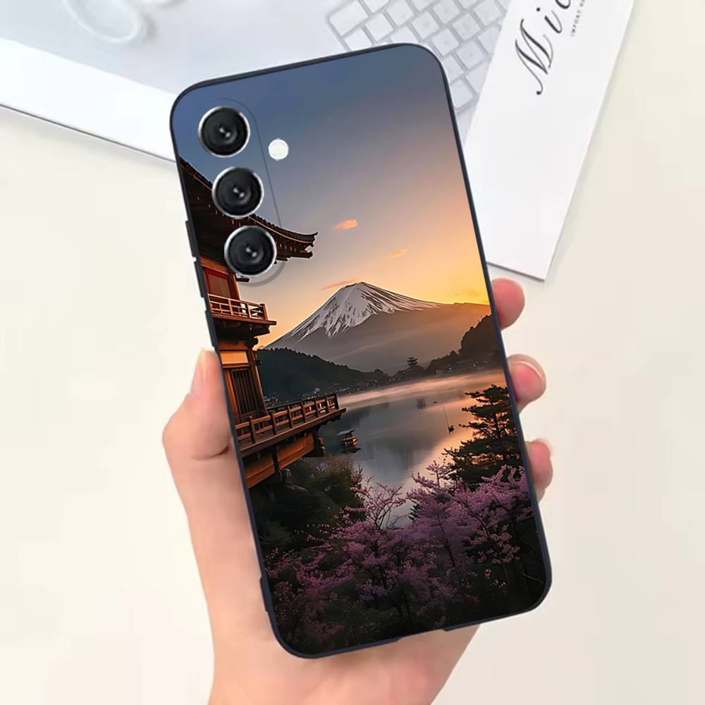 Japan Berg Fuji Kirschblüte Handyhülle Silikon Weich Für Samsung Galaxy A73,31,32,72,41,53,52,71,22,5G,Note,J7,8,9
