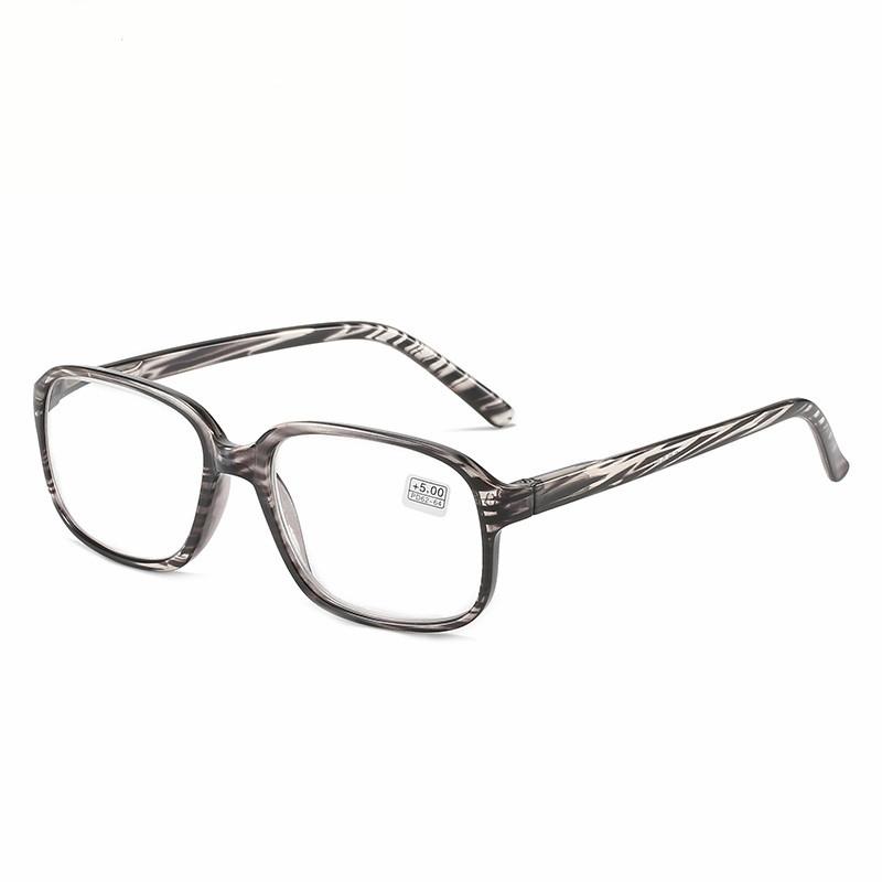

High Diopter Presbyopic Glasses Men and Women Fashion Stripe Design Presbyopic Glasses Diopter +450 +500 +550 +600 +500 серый