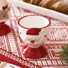 Ceramic Eggs Holder Cup Christmas Themed Porcelain Small Wine Cup Home Decoration Accessories Elegant Party Drinkware