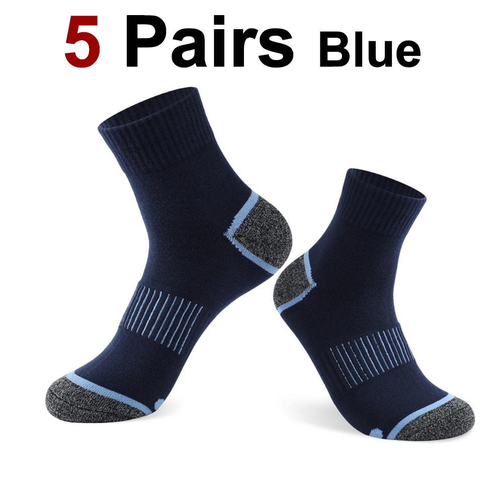 1/5 Pairs Men Anti Odor Sweat Absorbing Crew Sports Socks Comfortable Breathable Suitable Running Cycling Fitness Sports Socks