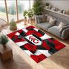 Fulham Football Print Crystal Velvet Rug, Comfortable Water Absorbent Non Slip Indoor Floor Carpet