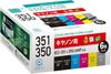 Ecorica Recycled Ink Cartridges for Canon with Remaining Ink Level Packaged In Ecorica Envelopes BCI-351+350/6MP Printers, 6-Color Pack,