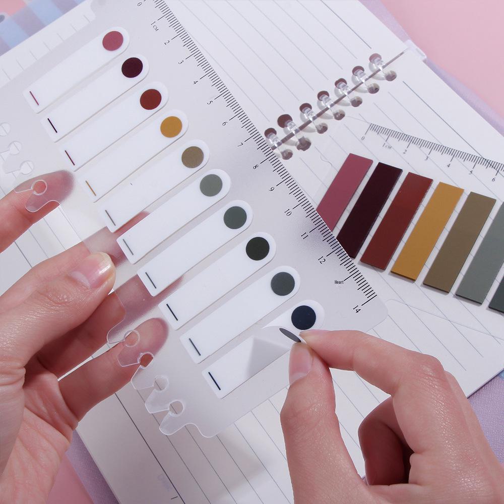 Morandi Translucent PET Index Stickers - Vanilla Autumn Series, Writable Sticky Notes & Markers