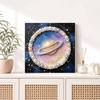 Pearl painting kit DIY Saturn planet space theme. home or office wall decoration