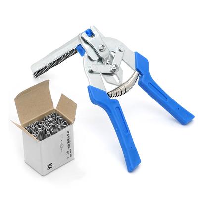 Alicates para jaulas de animales, herramienta para anillos de cerdo y 600 grapas tipo M, herramientas para instalar jaulas de conejos, cercas de alambre y malla de pollo.