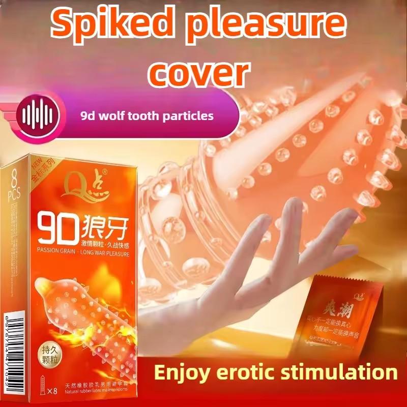 Big Particle Long Lasting Delay Condoms for Men Couple Continuous Orgasm Vaginal Stimulation Granules Natural Latex Penis Sleeve