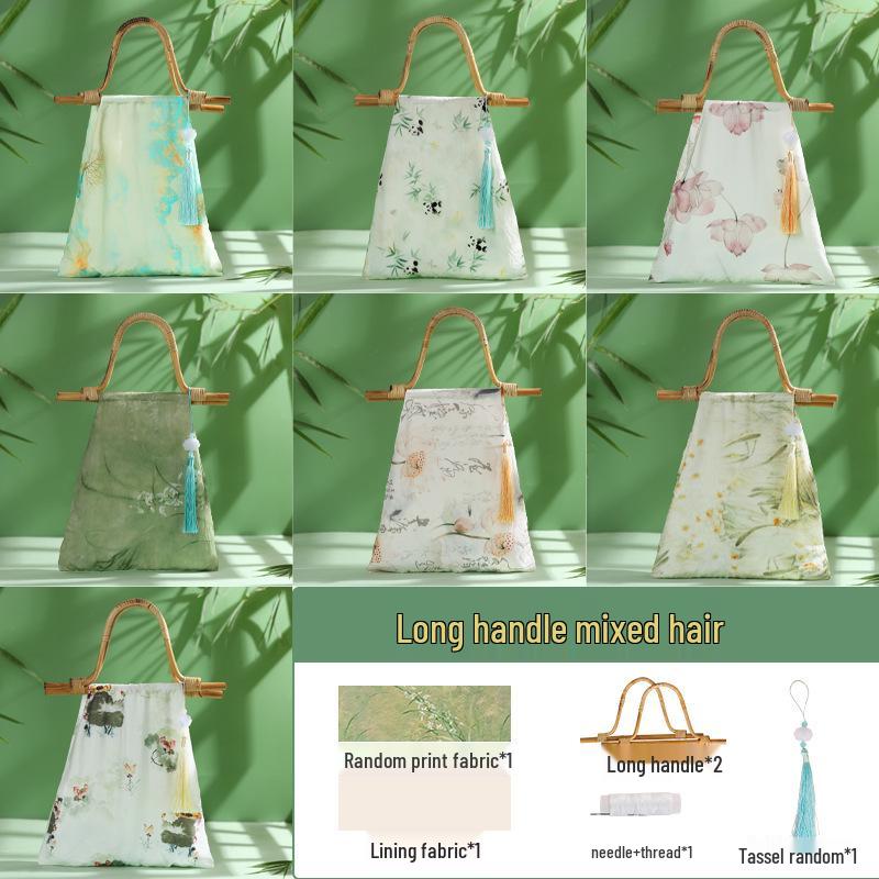 Bamboo Knot DIY Bag Kit - New Chinese Style Cotton Cheongsam Bag for Team Building & Salon Activities
