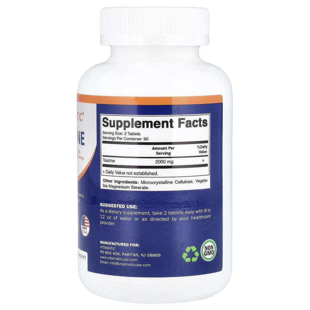 Vitamatic, Taurine, 180 Tablets (1,000 mg per tablet)