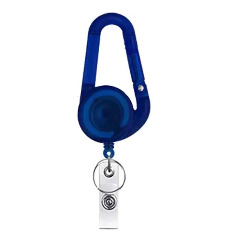 

Simple Retractable Key Chain ID Card Badge Holder Clip Plastic Office Name Tag Holder Keychain Key Ring Badge Reel Lanyard темно-синий
