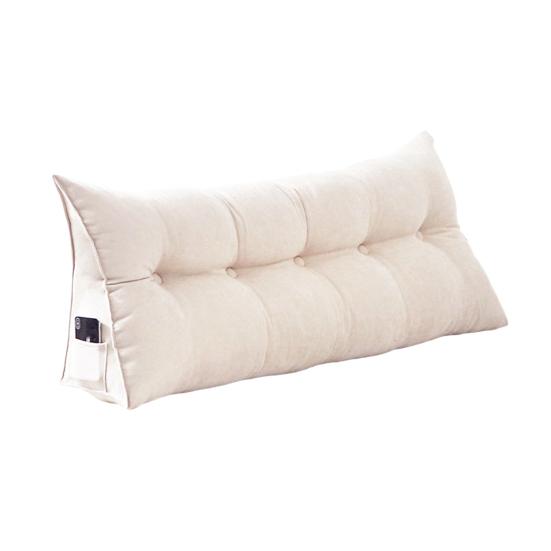 Headboard Triangular Pillow Back Support Headboard Cushion with Side Pocket Daybed Bolster Cushion with Removable Cover