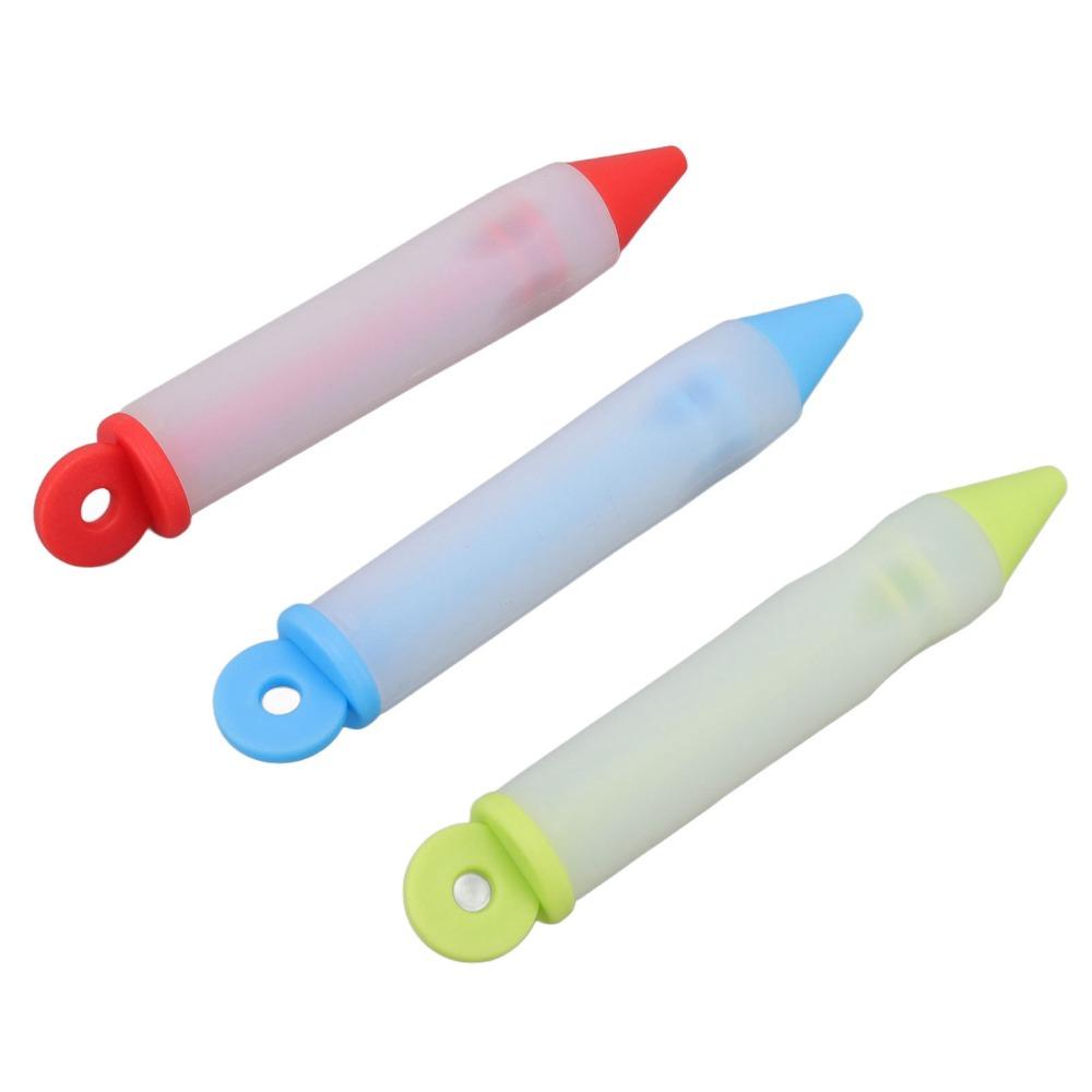 Food Grade Silicone Cake Icing Pen 12 Patterns Chocolate Pen Kit DIY Cake Decorating