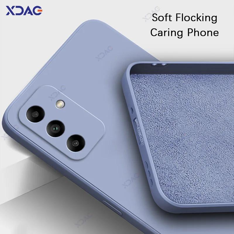 Fashion Cute Phone Case Cover for Samsung Galaxy A05 A05S Square Liquid Silicone Back Cover SamsungA05S Shield Fundas