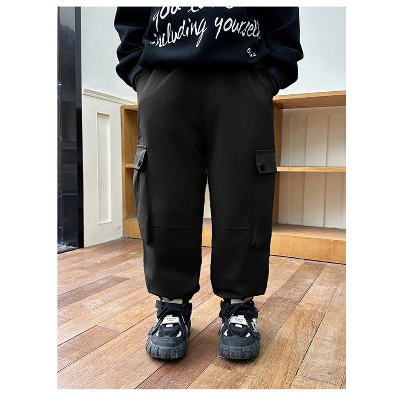 Boys Big Kids Casual Windproof Waterproof Solid Cargo Hiking Trousers