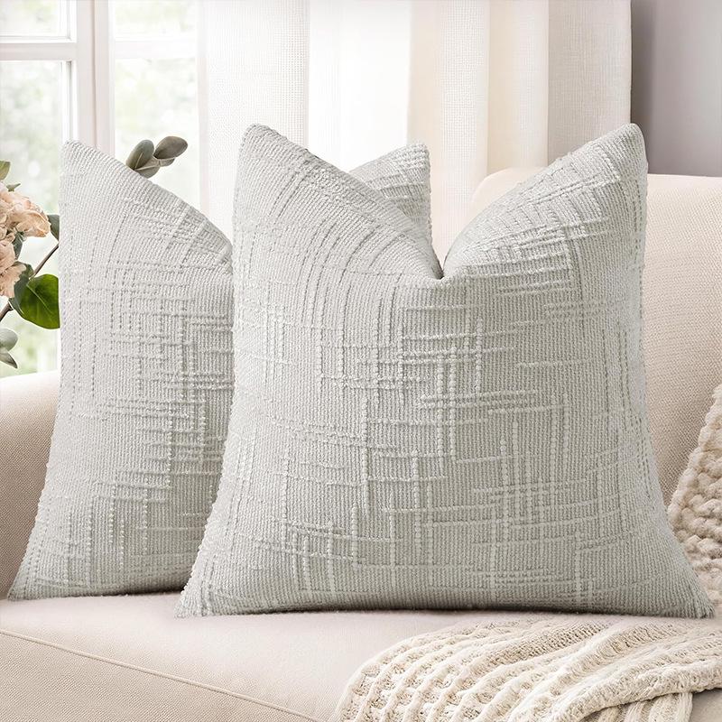 Modern Minimalist Bamboo Chenille Sofa Pillow Cover for Living Room and Bedroom