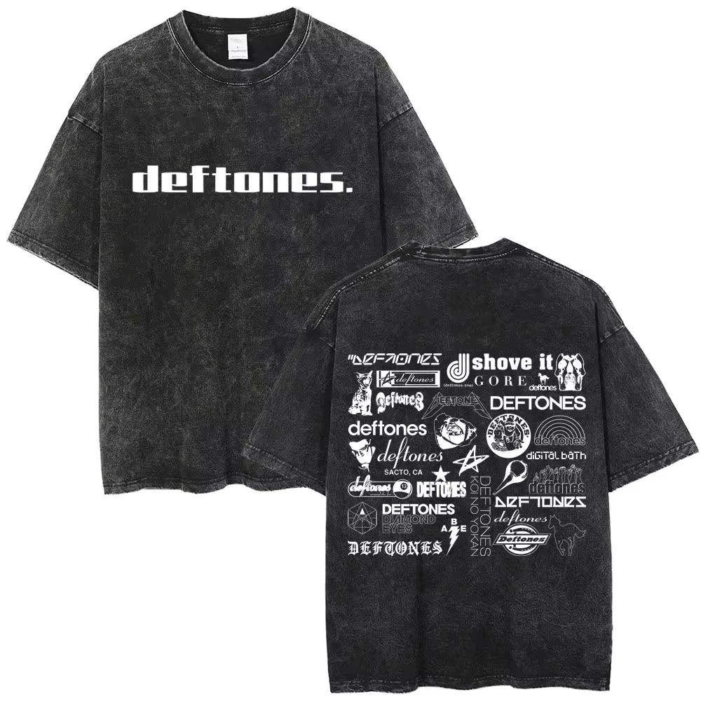 T-shirt Originale Vintage Alternativa Heavy Metal Rock Band Deftones Musica Privata Grafica Serpente Uomo Donna Cotone T-shirt Oversize