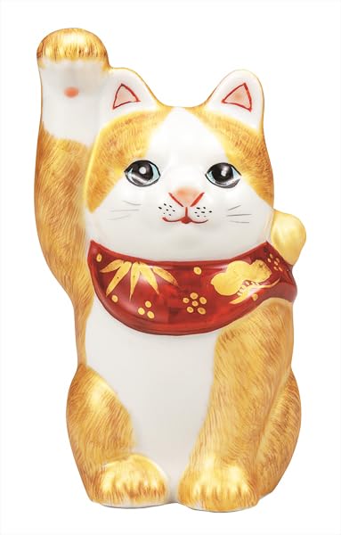 

Фарфор Кутани Иватая 4 без. Манэки-нэко (манящий кот) мех, окрашенный золотой краской, K9-1546