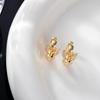 Korean Style Zircon Butterfly Earrings: Fairy Hollow Design for Women - Fresh, Fashionable, and Elegant Accessories.