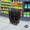 12PCS Black Metal Shopping Baskets with Handles, Mesh Storage Baskets, Portable Retail Store Baskets, Commercial Shopping Cart
