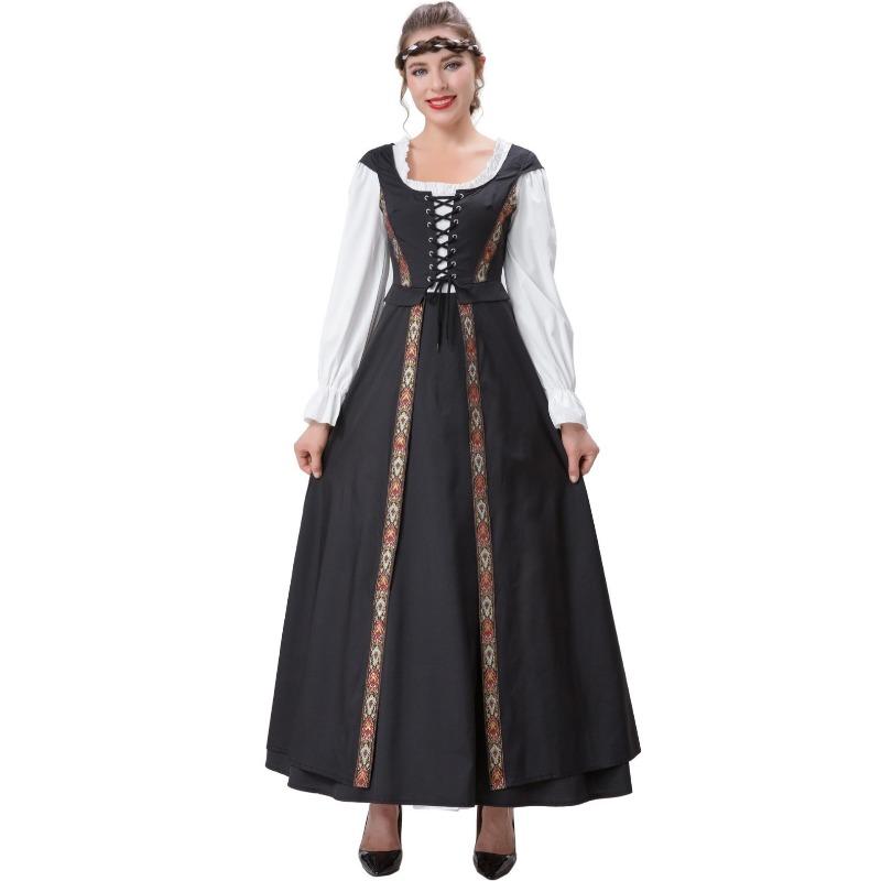 Średniowieczna retro talia talia sukienka pałacowa kostium sukienka halloween kostium sceniczny