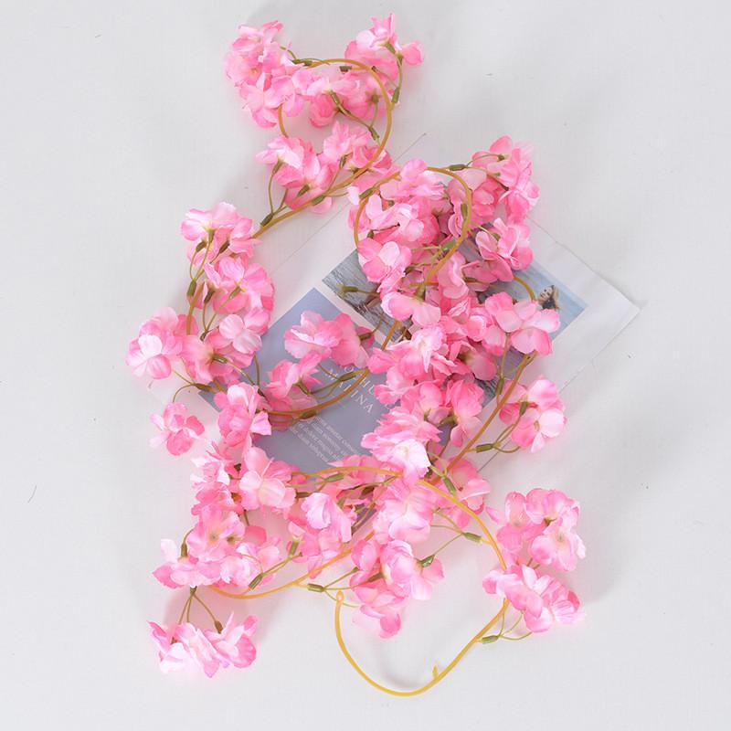 Simulated Rose Winter Jasmine Cherry Blossom Artificial Vine Decoration For