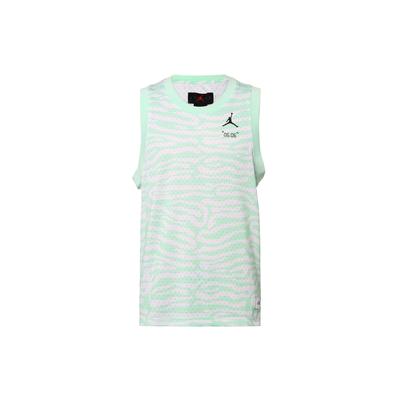 Trainings-Tanktop aus Mesh mit unregelmäßigem Muster und Buchstaben-Print für Herren, Tops aus Schaum-Mint-Grün DM1825-379