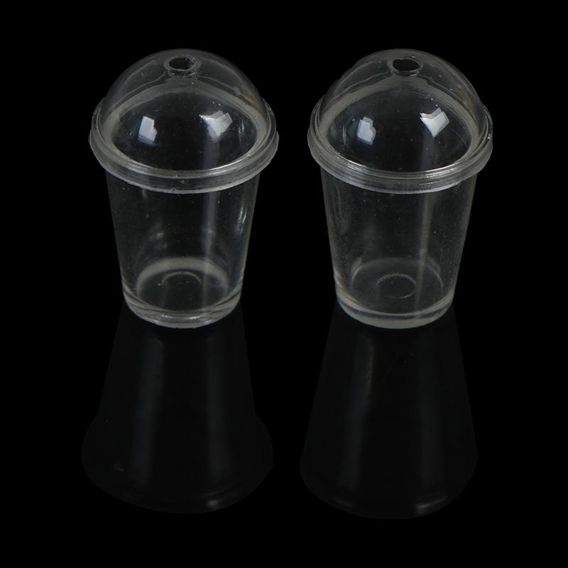 2Pcs 1:12 Dollhouse Miniature Accessories Mini Resin Milk Tea Cup