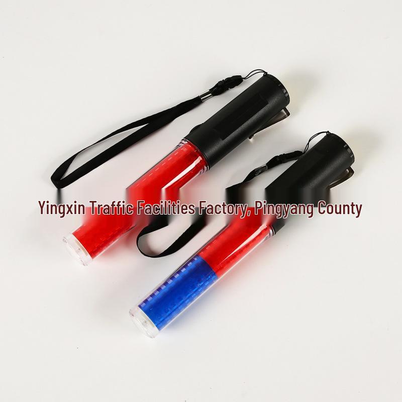 Rechargeable LED Flashing Traffic Baton & Concert Wand Battery Red and Green 26cm