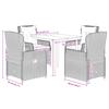 5 Piece Outdoor Dining Set with Cushions Beige Poly Rattan