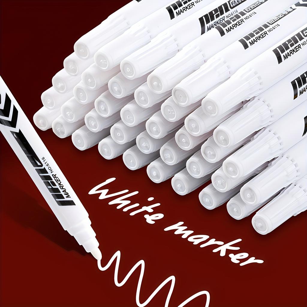 1/6 Pcs White Marker Paint Pens Waterproof Rubber Permanent Marker Pen Car Tyre Tread Environmental Tire Painting Dot Markers