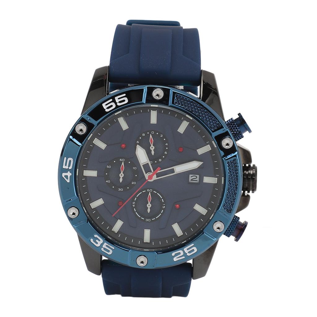 Waterproof Chronograph Watch Fashion Casual Mechanical Silicone Calendar Business Watch for Men
