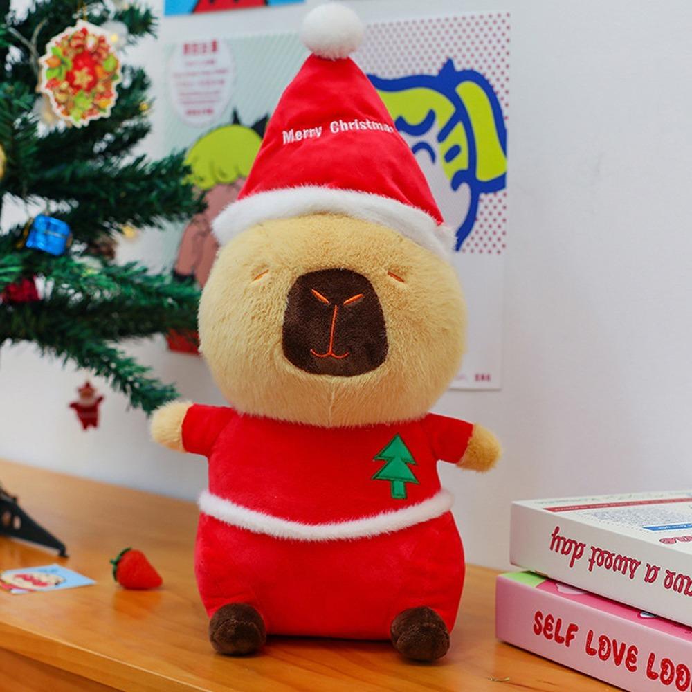 Elk Capybara Plush Toy Santa Claus Capybara Fluffty Doll Capybara Plush Doll  Home Decor