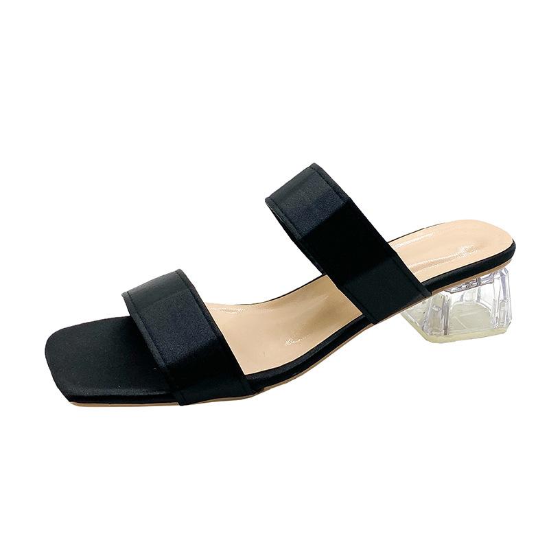 

2024 summer new fairy style with skirt foot sandals women s thick-soled medium-heeled soft-soled fashion Roman beach shoes 35 чёрный