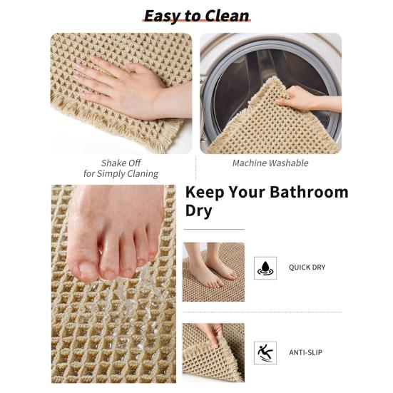 Covoraș de baie anti-alunecare Covoraș de baie cu absorbție rapidă, cu uscare rapidă, culoare solidă 3D