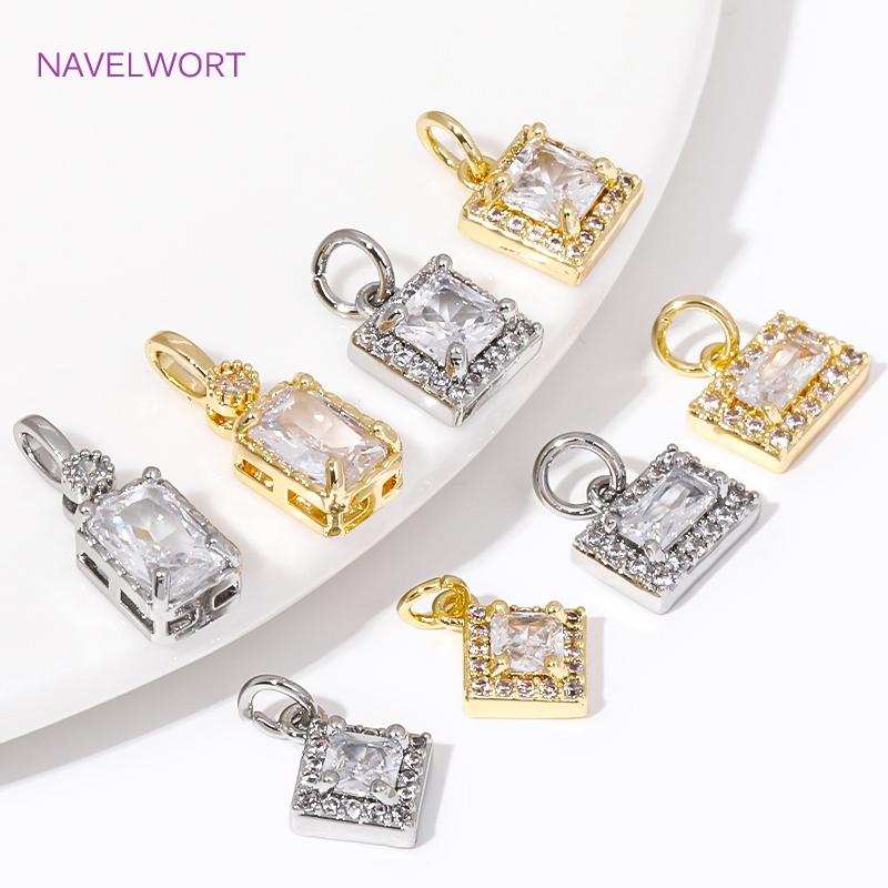 Multi Types 18K Gold Plated Brass Inlaid Zircon Charms Pendant For Jewelry Making Supplies DIY Necklace Making Accessories