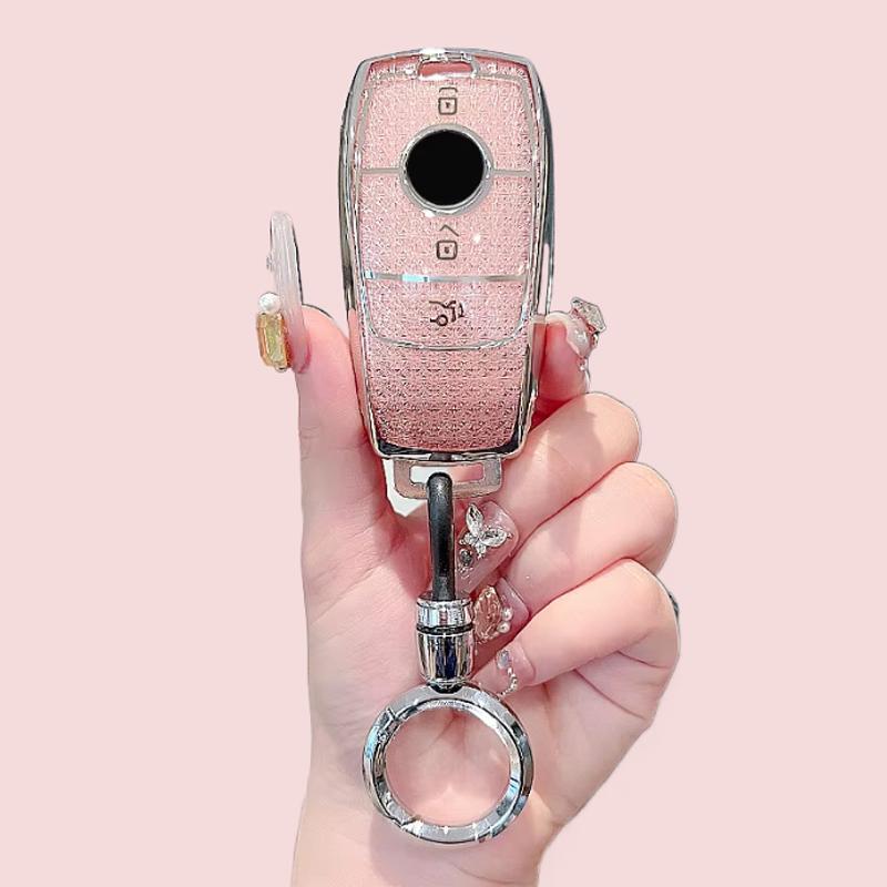 Pink TPU Car Key Case Cover For Mercedes Benz E GLC CLE CLA GLB S G Class GLS W177 W205 W213 W222 X167 AMG E200 E260 Shell Fob