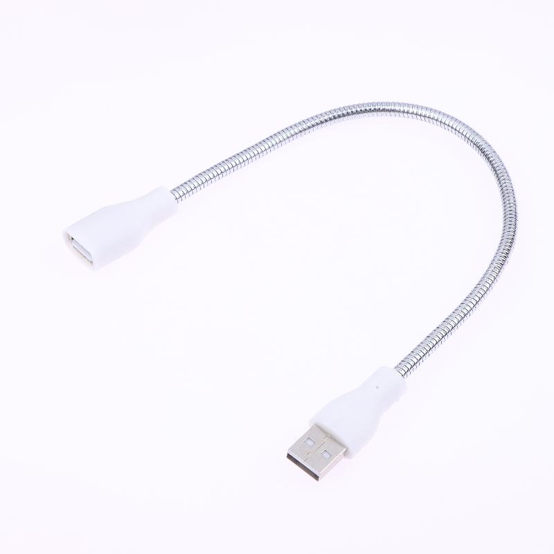 Przedłużacz USB z lampką LED i wentylatorem Zasilacz Adapter Kabel męski na żeński Elastyczny przewód w metalowym oplocie Do lampki biurkowej Lampki nocnej