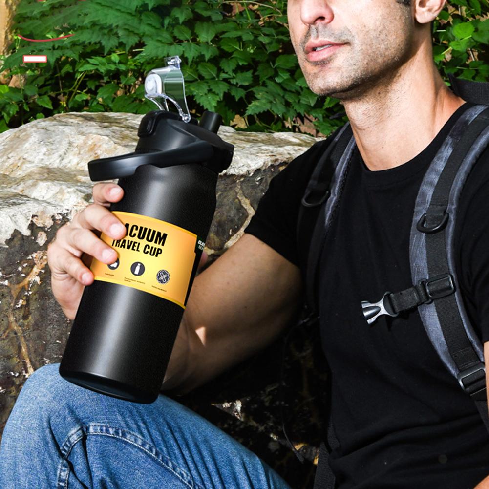 800ml Isolierte Wasserflasche Edelstahl Große Kapazität Vakuum Thermoskanne Für Camping Fitnessstudio Reisen Büro Schule Radfahren