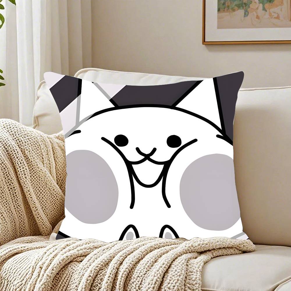 B-Battle Cats Anime Pillow Case Pattern Printed Pillowcase For Living Room Sofa Cushion Cover & Bedroom Decor