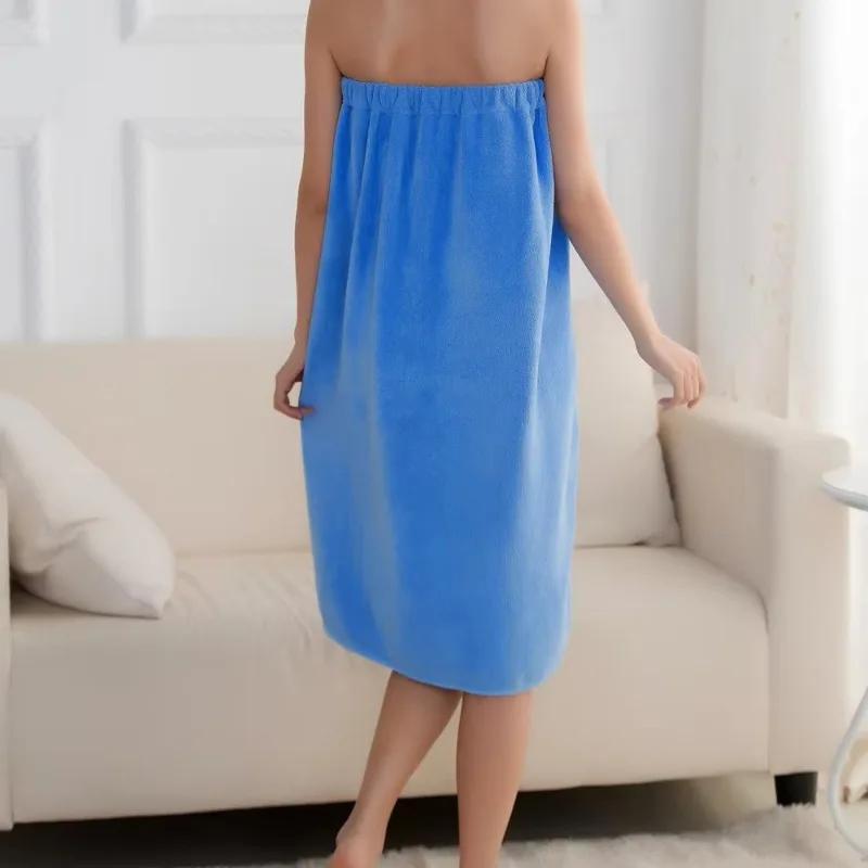 1PC Wearable Bath Wrap Towels for Women Soft Water Absorbent Quick Drying Elastic Wrapped Half Body Bathrobe Shower Beach Towel