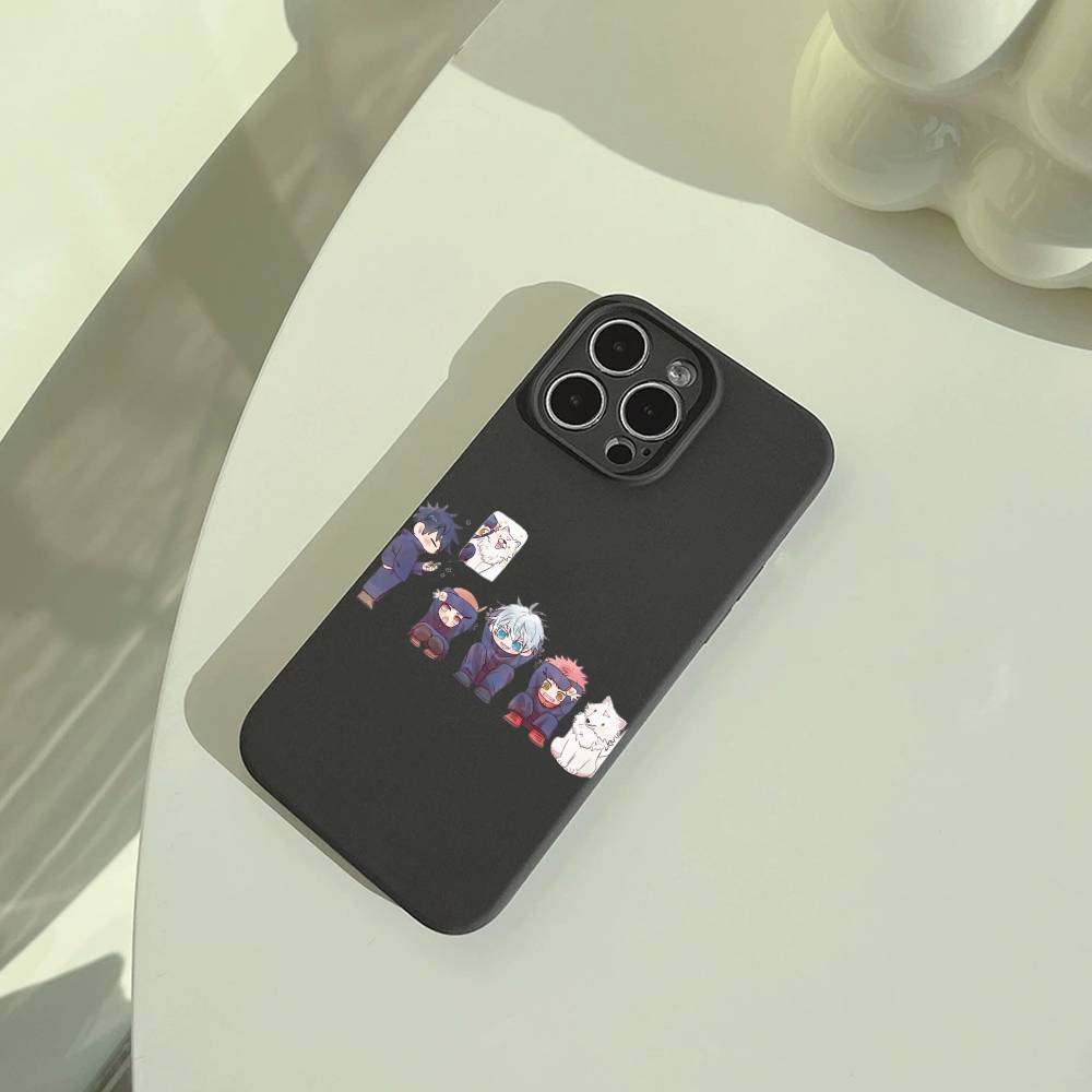 opular characters-J-Jujutsu K-aisen- Phone Case For iPhone 17,16,15,14,13,12,11 Pro Max,16Plus,XS Soft Black Cover