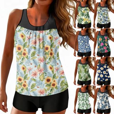 Women's Bohemian Print Split Swimsuit Sport Swimsuit