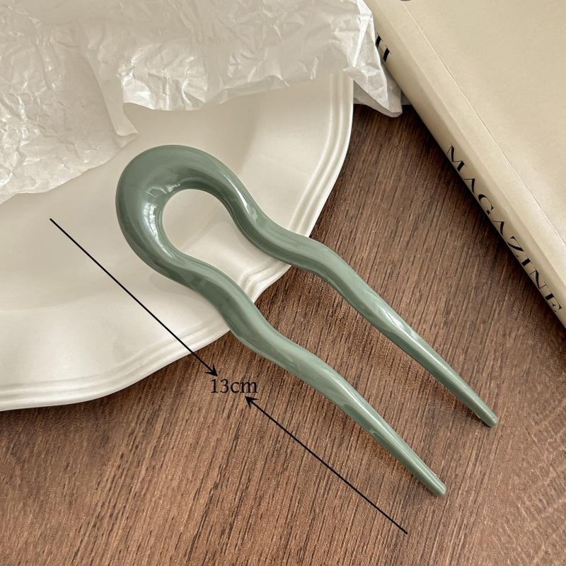 Neue U-förmige Haargabel Damenmode Schildpatt Acetat Haarnadel Geometrisches Design Kopfschmuck Haarstäbe Mädchen Haarschmuck