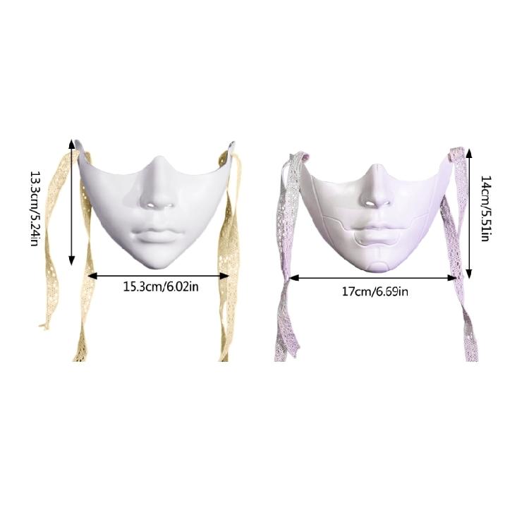 Halloween Costume Mask Phantom Mask White Half Face Mask For Women Men Cosplay Enthusiasts Masquerade Decoration Mask