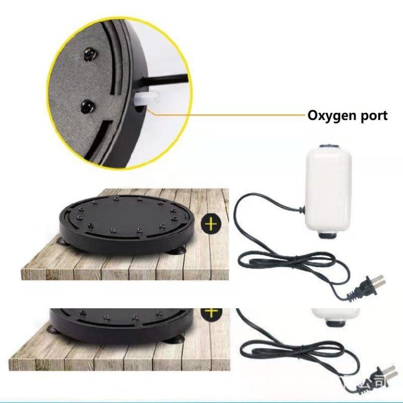 Aquarium Underwater Led Light Air Bubble Stone Colorful For Fish Tank Round Lamp