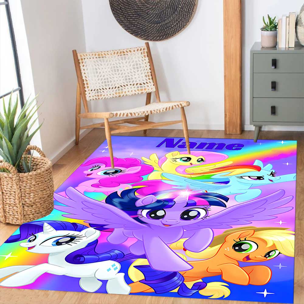 Little Pony (18) Customize your name rug, office chair cushion, home bedroom living room gift.