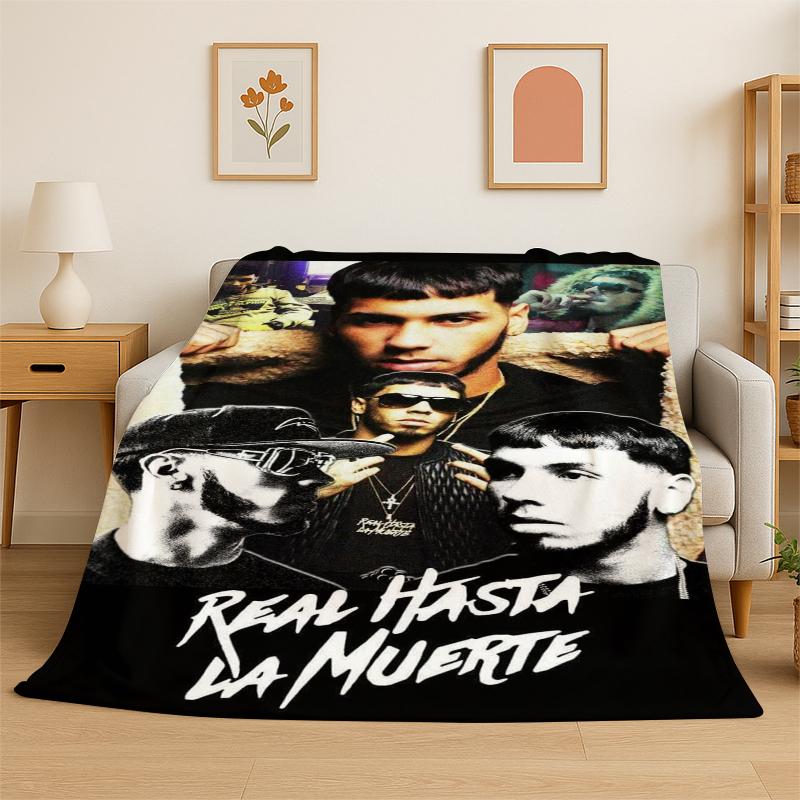 

Rapper Free Anuel AA Hip Hop Flannel Blanket Soft Warm Throw Blanket for Bedroom Living Room Bed Travel Camping Picnic Gift 75x90cm